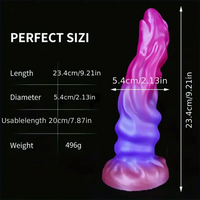 9.21in Colorful Soft Shaped Liquid Silicone Monster Fantasy Dildo