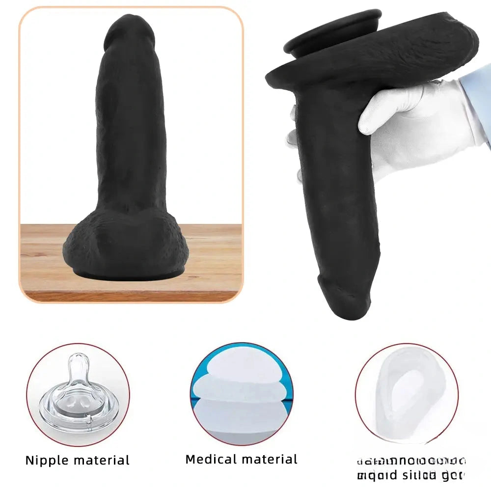 9.25in 10.23in Premium Soft Liquid Silicone Big Real Dildo For Women