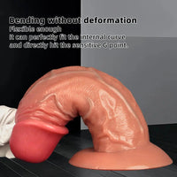 9.25in 10.28in Eggless Elbow Large Penis Liquid Silicone Dual Hardness Dildo