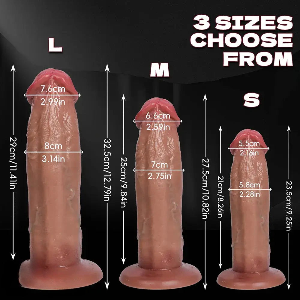9.25in 10.82in 12.79in Big Head Egg Free Silicone Real Dildo For Female