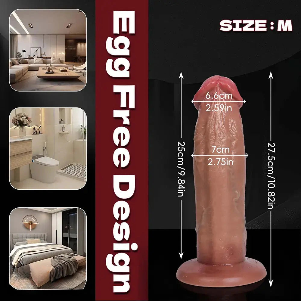 9.25in 10.82in 12.79in Big Head Egg Free Silicone Real Dildo For Female