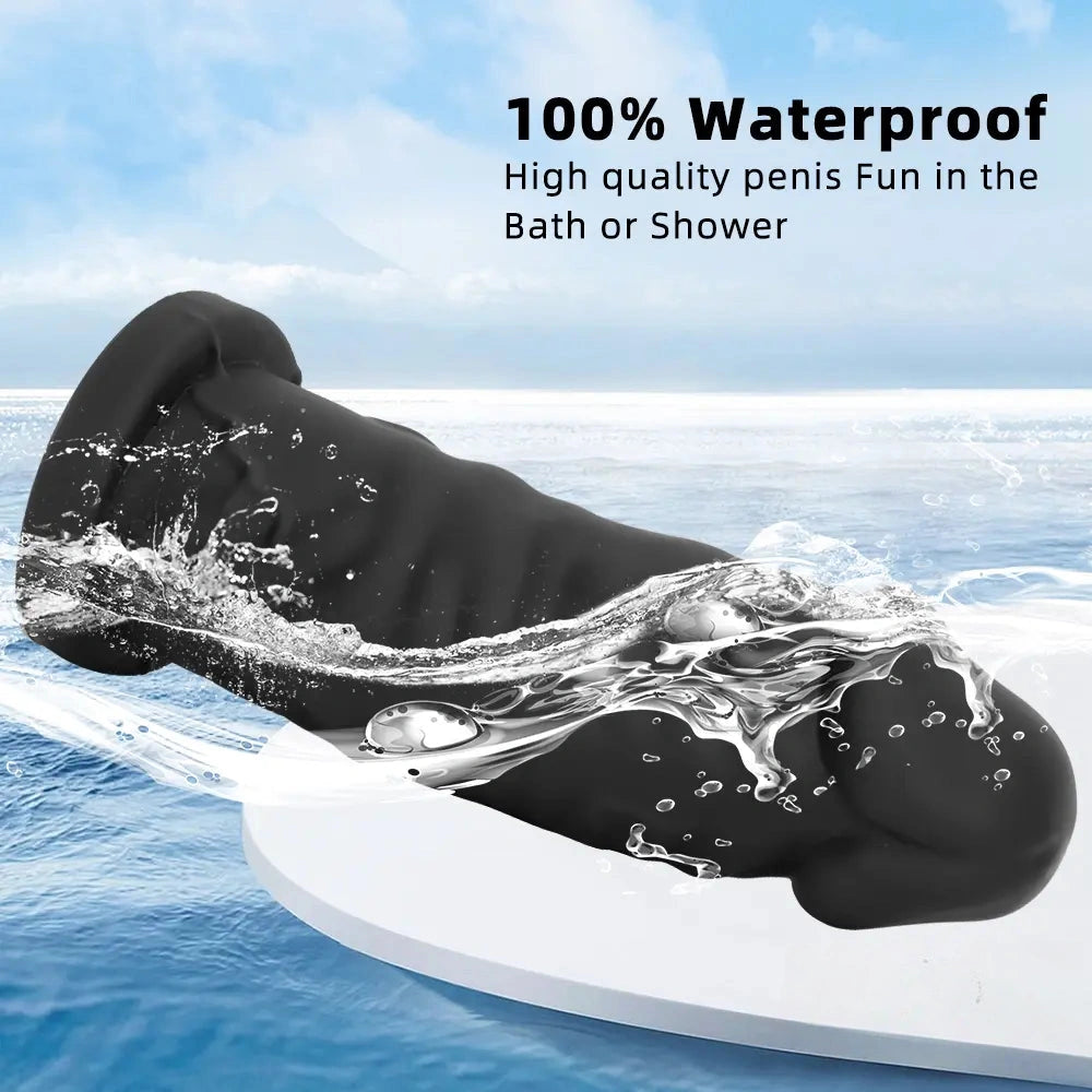 9.25in 11.02in 12.2in Super Big Silicone Soft Black Mushroom Head Dildo