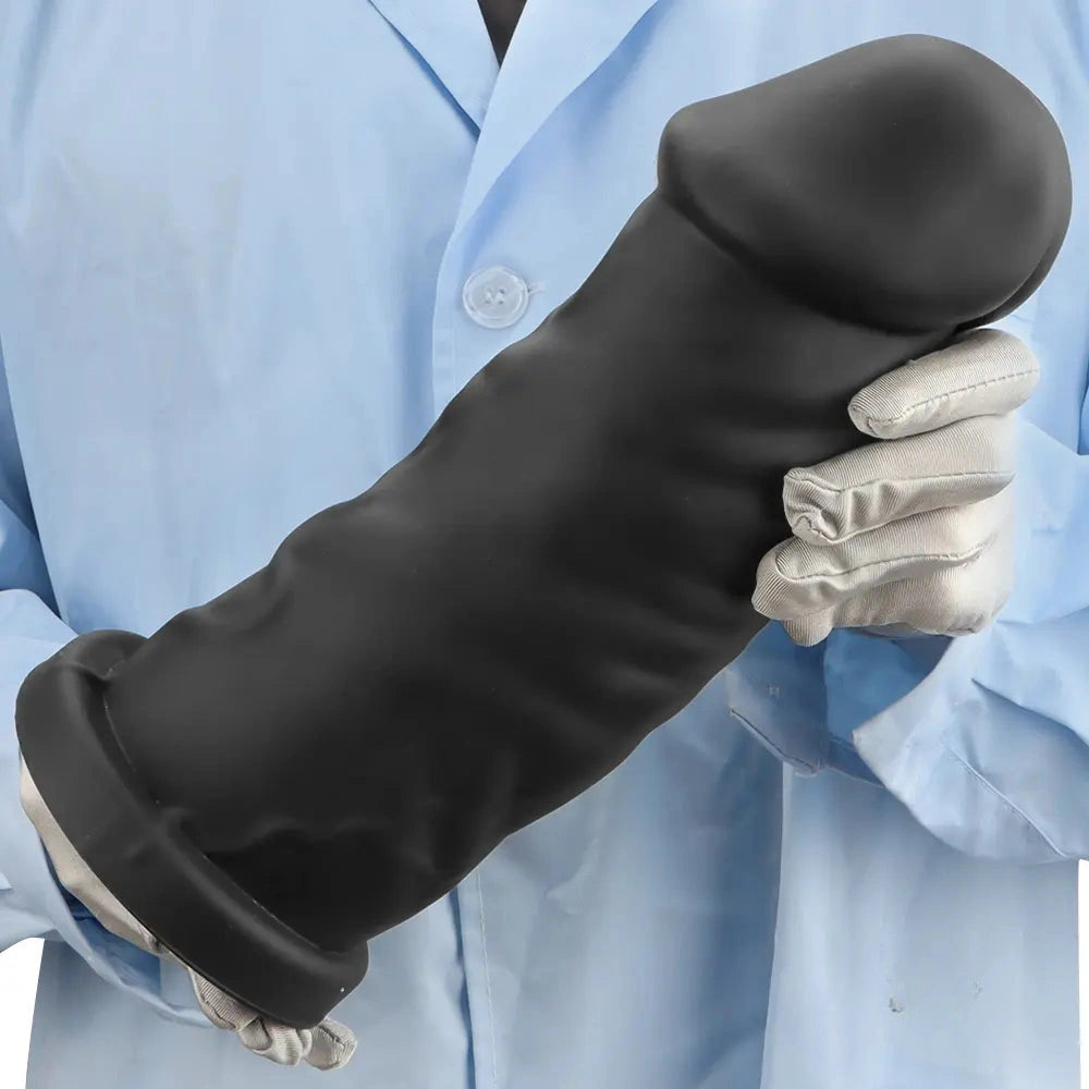 9.25in 11.02in 12.2in Super Big Silicone Soft Black Mushroom Head Dildo