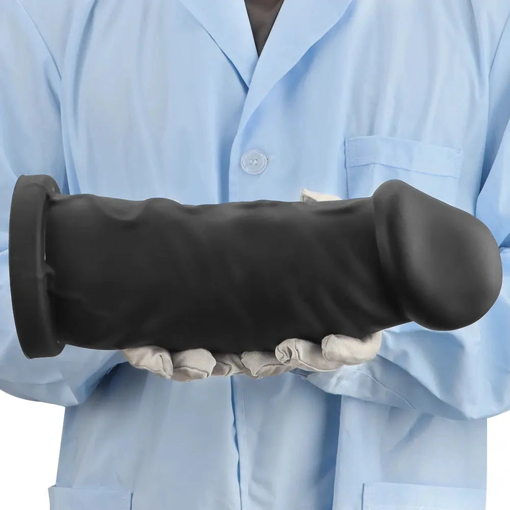 9.25in 11.02in 12.2in Super Big Silicone Soft Black Mushroom Head Dildo