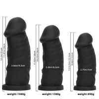 9.25in 11.02in 12.2in Super Big Silicone Soft Black Mushroom Head Dildo