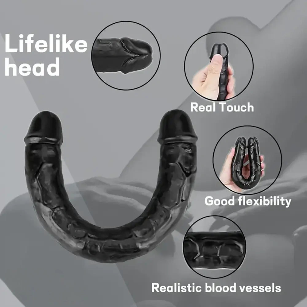 9.25in 12.6in 16.93in Long Double Head Dildo Flexible Realistic Dildo