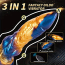 9.25in 3in1 Fantasy Monster Thrusting Dildo Vibrator For Anal G-spot