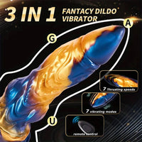 9.25in 3in1 Fantasy Monster Thrusting Dildo Vibrator For Anal G-spot