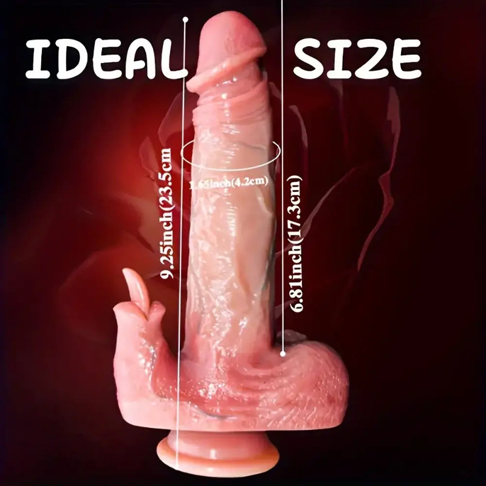 9.25in 5in1 Auto Heating Thrusting Rocking Vibrating Remote Control Dildo