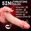 9.25in 5in1 Auto Heating Thrusting Rocking Vibrating Remote Control Dildo