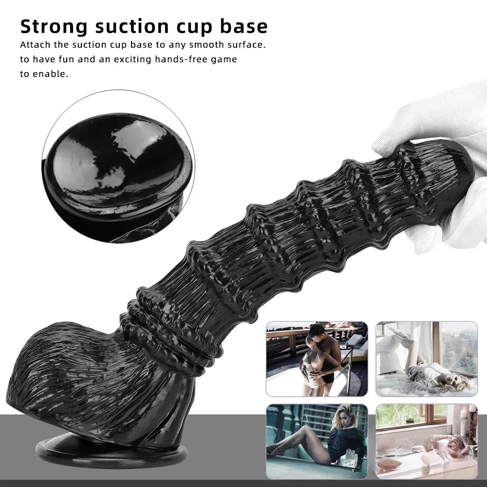9.25in 9.64in 11.02in Big Thick Black Dildo BDSM Horse Penis Sex Toy