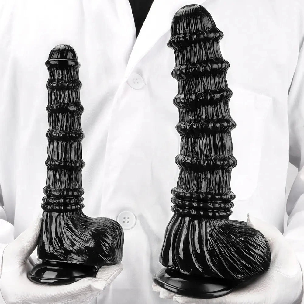 9.25in 9.64in 11.02in Big Thick Black Dildo BDSM Horse Penis Sex Toy
