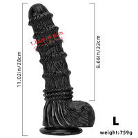 9.25in 9.64in 11.02in Big Thick Black Dildo BDSM Horse Penis Sex Toy