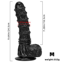 9.25in 9.64in 11.02in Big Thick Black Dildo BDSM Horse Penis Sex Toy