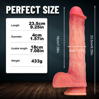 9.25in Big Anal Lifelike Dildo Realistic Penis Sex Toy For Woman