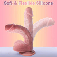9.25in Big Dual Density Dildo Soft Blue Veins Lifelike Real Feeling Dildo