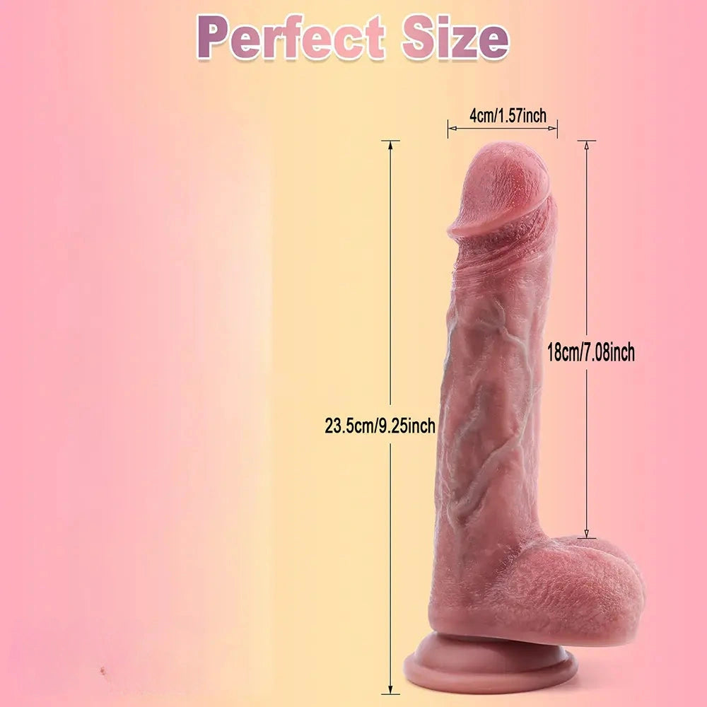 9.25in Big Dual Density Dildo Soft Blue Veins Lifelike Real Feeling Dildo