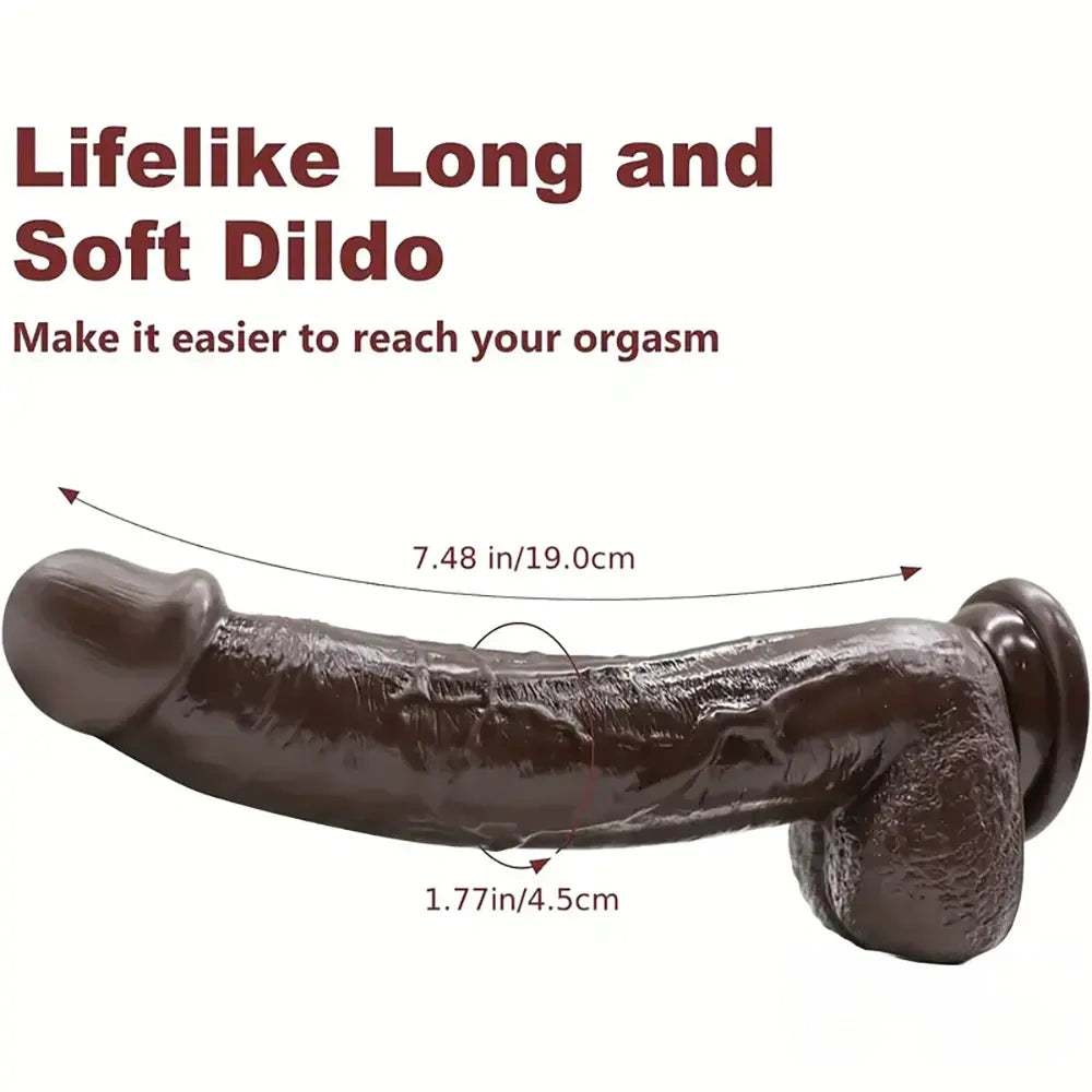 9.25in Big PVC Ebony Real Dildo For Women G Spot Stimulator Toy