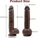 9.25in Big PVC Ebony Real Dildo For Women G Spot Stimulator Toy