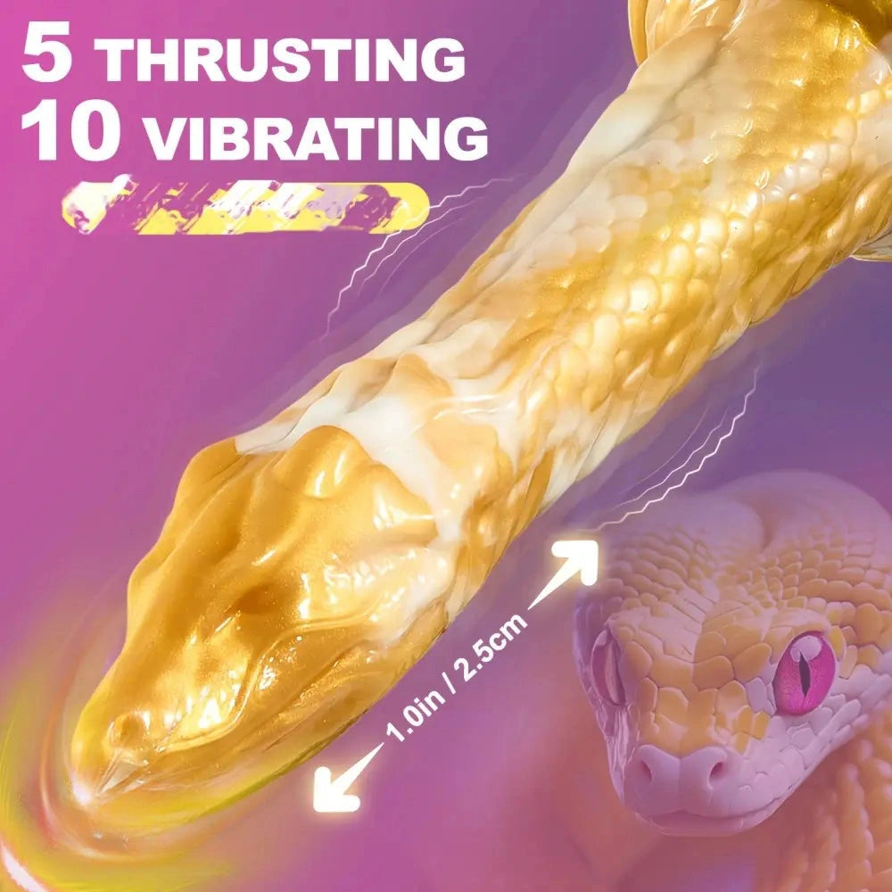 9.25in Big Thrusting Vibrating Fantasy Snake Realistic Thick Anal Dildo