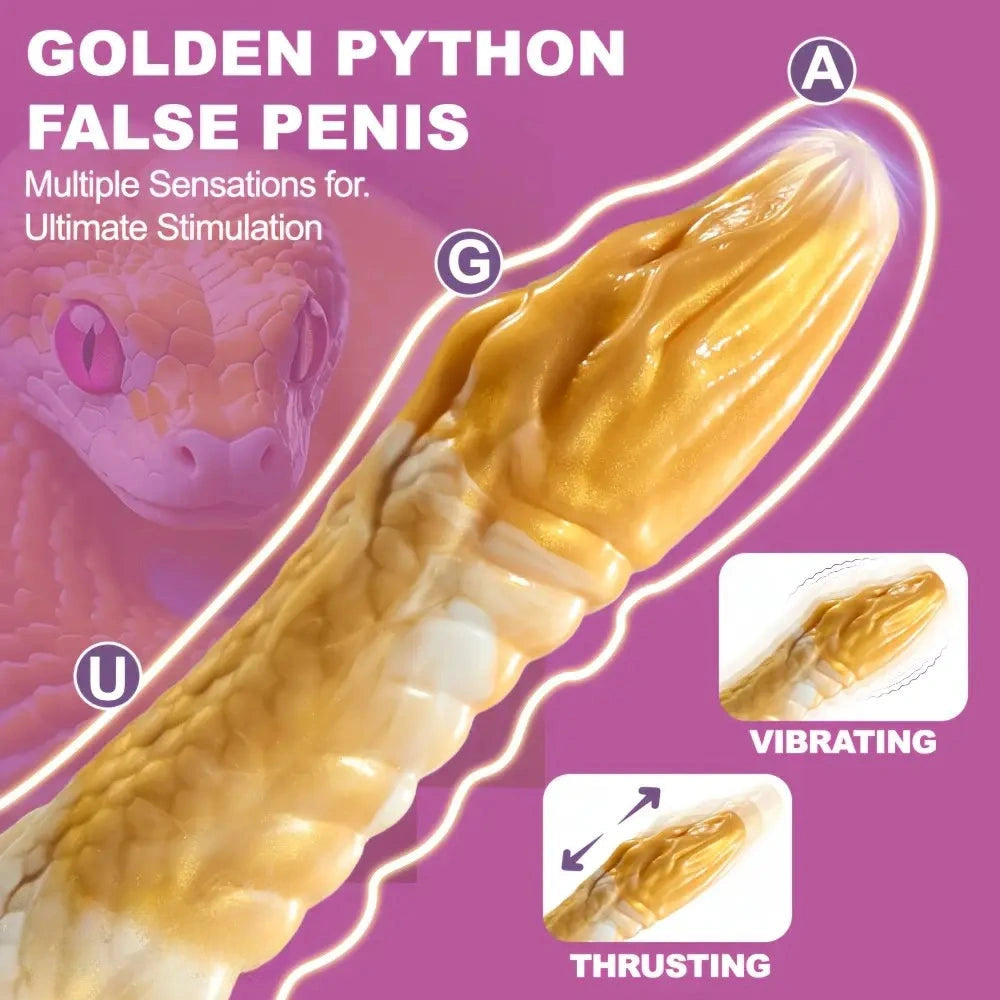 9.25in Big Thrusting Vibrating Fantasy Snake Realistic Thick Anal Dildo