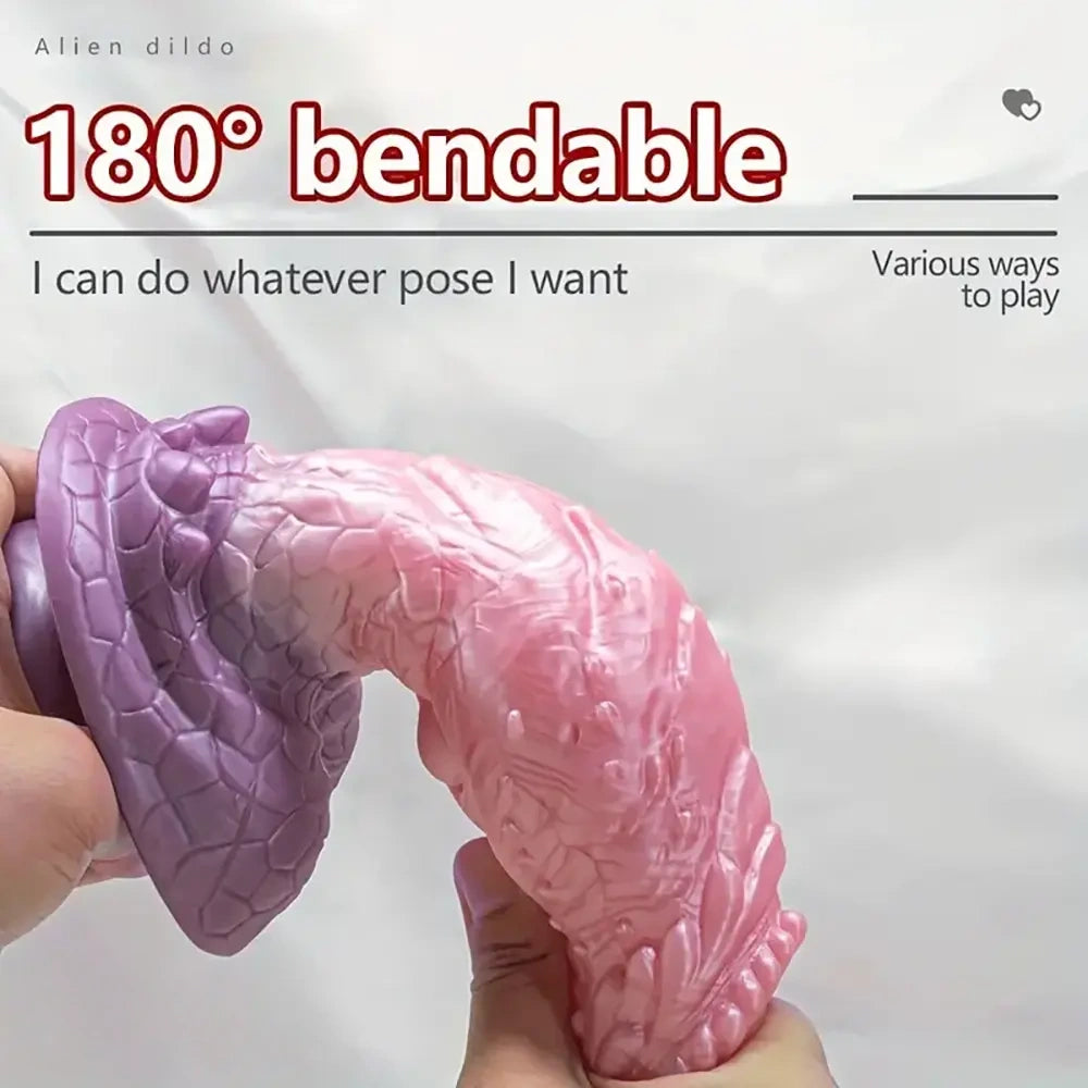 9.25in Dragon Silicone Soft Big Monster Spiked Dildo Animal Penis Toy