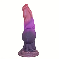 9.25in Fantasy Animal Shaped Knot Monster Silicone Soft Dog Dildo