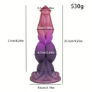 9.25in Fantasy Animal Shaped Knot Monster Silicone Soft Dog Dildo