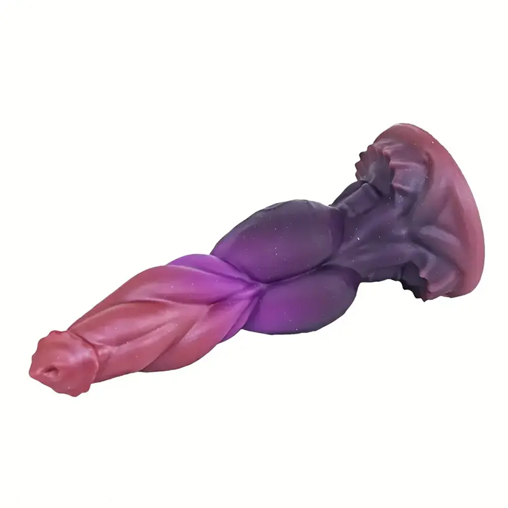 9.25in Fantasy Animal Shaped Knot Monster Silicone Soft Dog Dildo