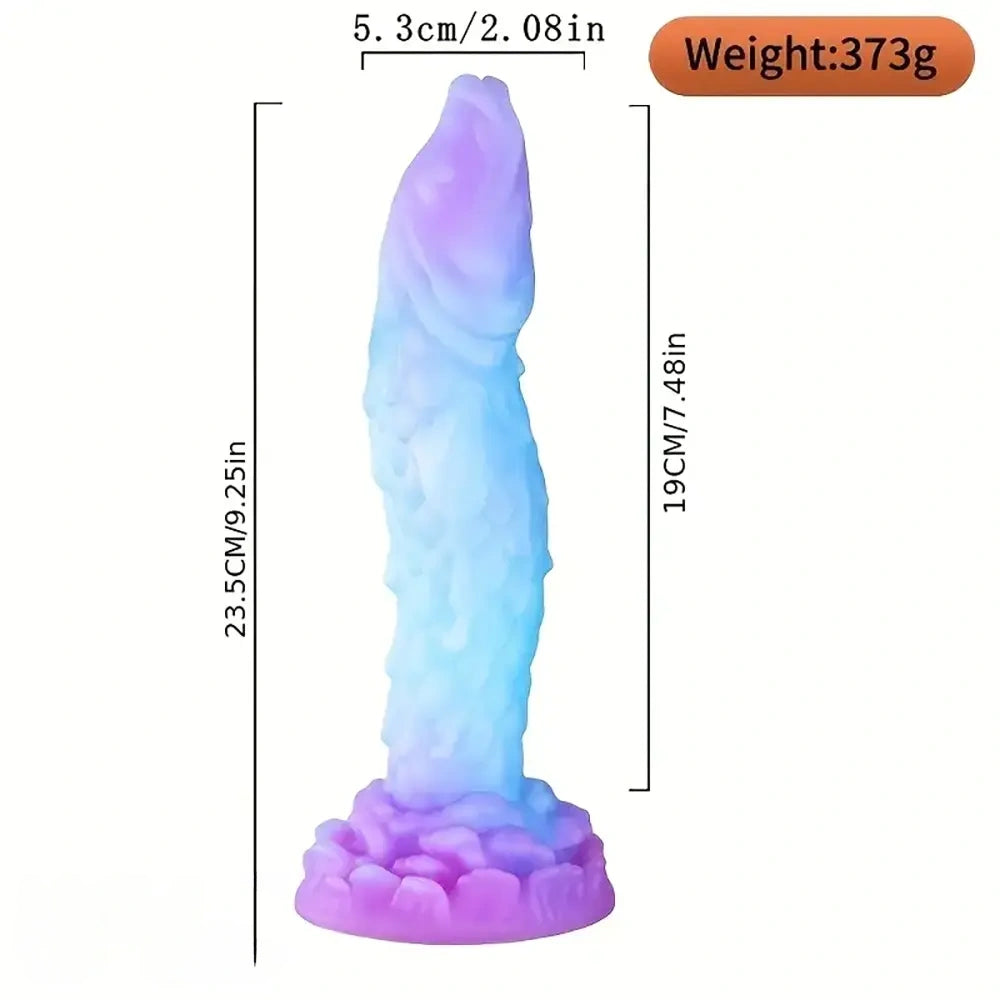 9.25in Fish Women Glowing Big Silicone Dildo With Suction Cup