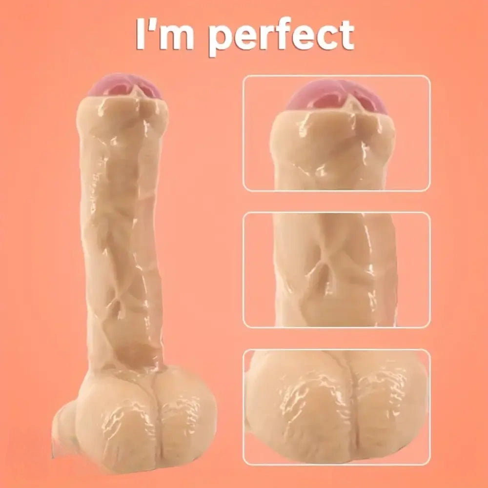 9.25in Foreskin Uncut Realistic Dildo For Vaginal Massage G-Spot