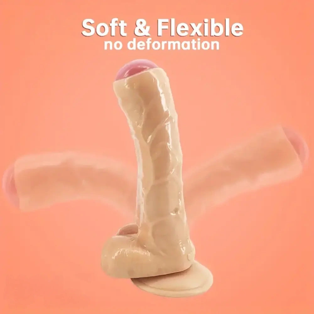 9.25in Foreskin Uncut Realistic Dildo For Vaginal Massage G-Spot