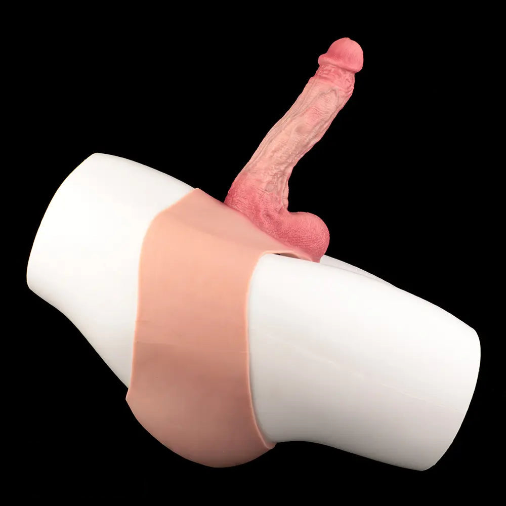 9.25in Hollow Penis Dildo Sleeve Silicone Soft Pants For Hands-Free Play