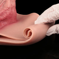 9.25in Hollow Penis Dildo Sleeve Silicone Soft Pants For Hands-Free Play