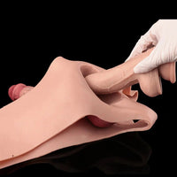 9.25in Hollow Penis Dildo Sleeve Silicone Soft Pants For Hands-Free Play