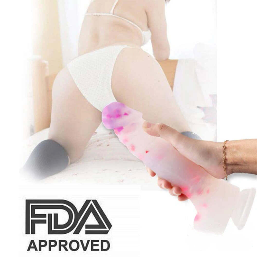 9.25in Jelly Dildo With Color Particles For Vaginal Masturbation