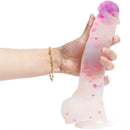 9.25in Jelly Dildo With Color Particles For Vaginal Masturbation