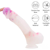 9.25in Jelly Dildo With Color Particles For Vaginal Masturbation