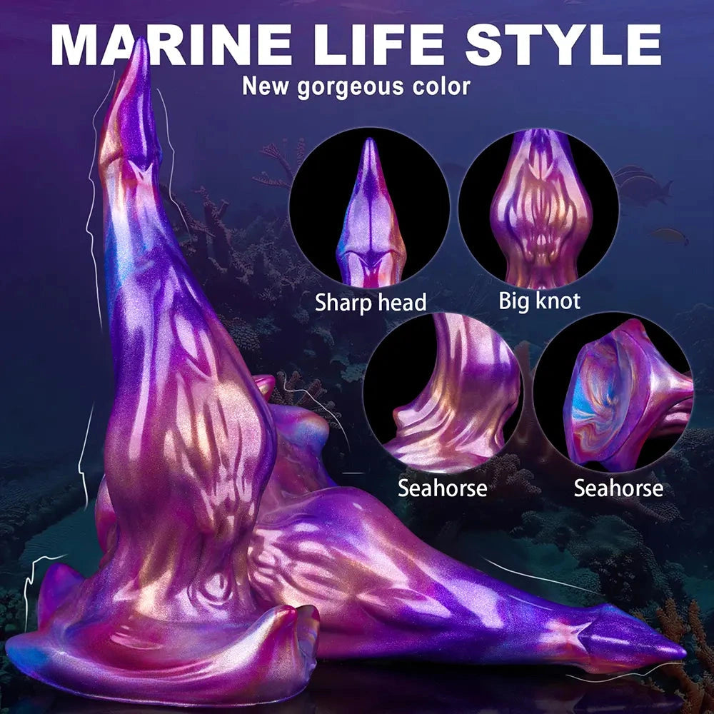 9.25in Knot Monster Silicone Dildo For G-Spot & Anal Stimulation Sex