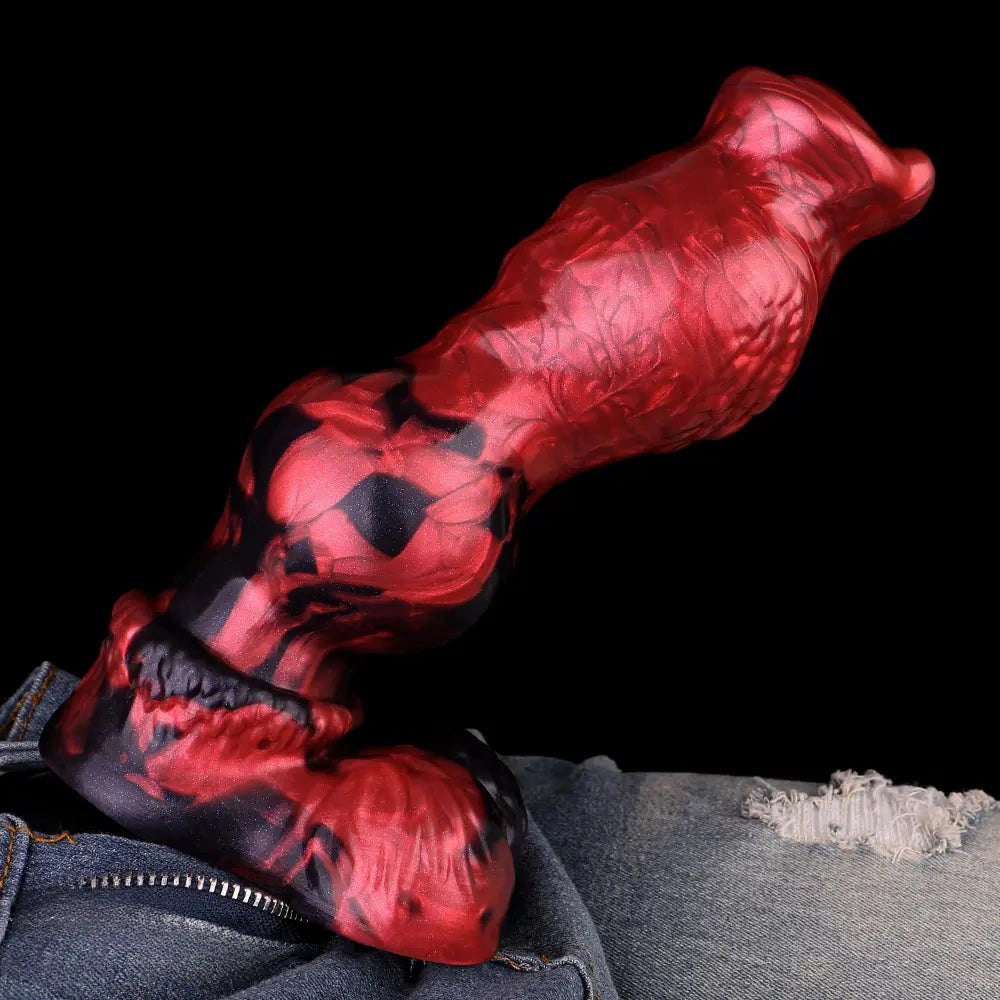9.25in Knotted Dog Silicone Monster Creature Dildo Couple Foreplay Item