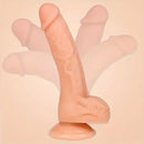 9.25in Lifelike Large PVC Skin Soft Dildo With Curved Shaft And Balls