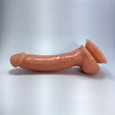 9.25in Lifelike Large PVC Skin Soft Dildo With Curved Shaft And Balls
