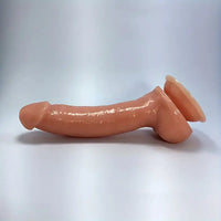 9.25in Lifelike Large PVC Skin Soft Dildo With Curved Shaft And Balls