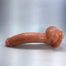 9.25in Lifelike Large PVC Skin Soft Dildo With Curved Shaft And Balls