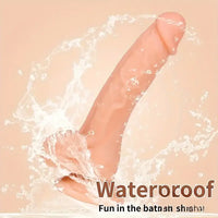9.25in Lifelike Large PVC Skin Soft Dildo With Curved Shaft And Balls
