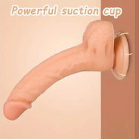 9.25in Lifelike Large PVC Skin Soft Dildo With Curved Shaft And Balls