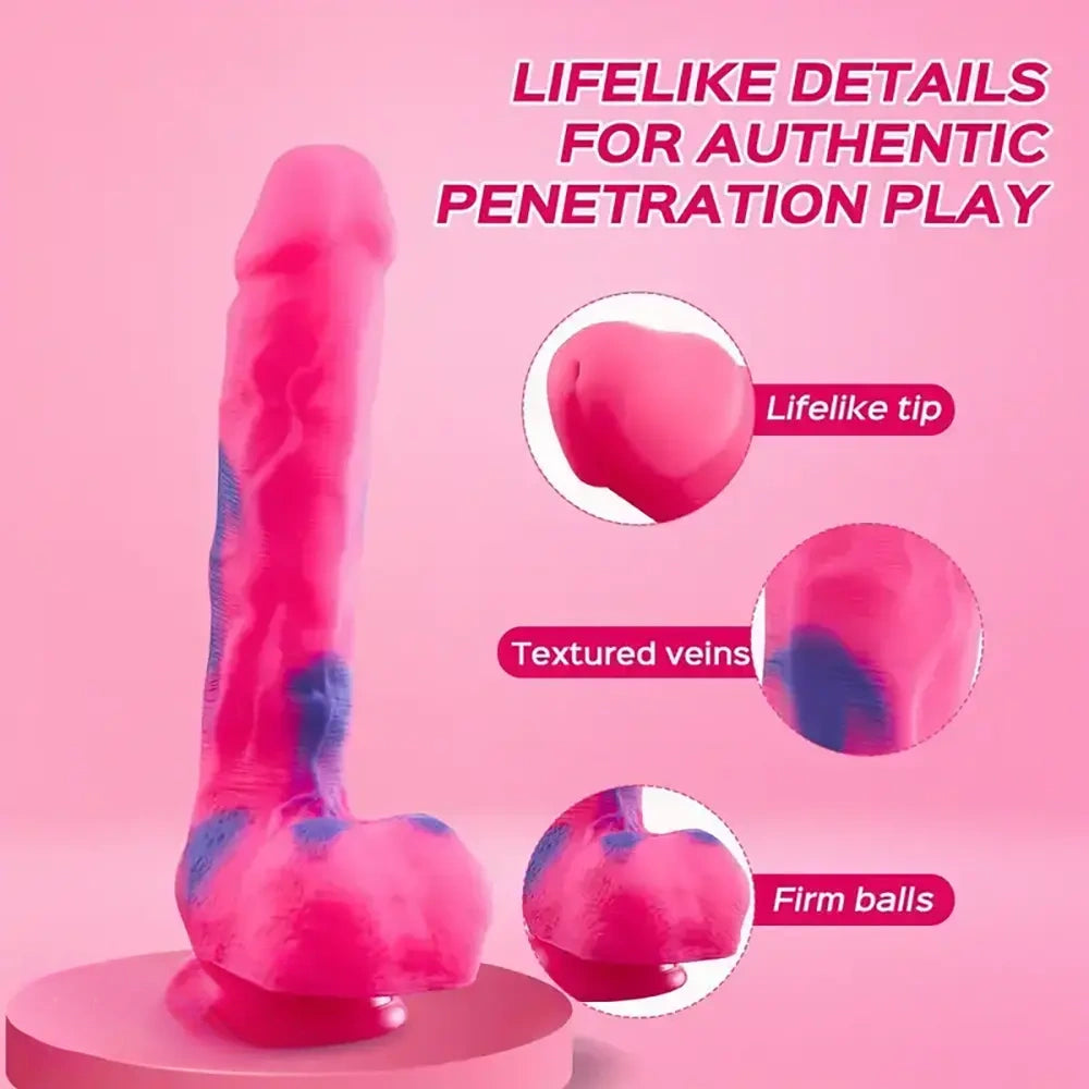 9.25in Lifelike Silicone Dildo Women Flexible Shaft For Comfortable Play