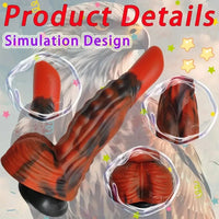 9.25in Monster Eagle Dreamy Black Red Fantasy Thick Silicone Anal Dildo