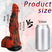 9.25in Monster Eagle Dreamy Black Red Fantasy Thick Silicone Anal Dildo