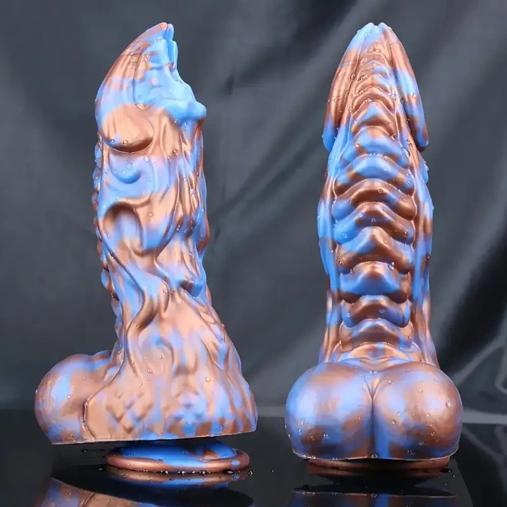 9.25in Monster Mixed Color Dildo Kirin Scale Thick Anal Plug For Women